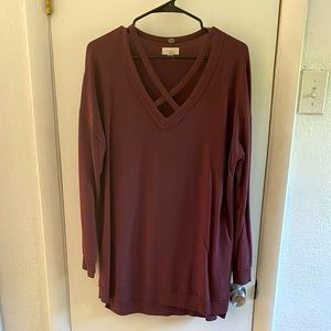 Crossed purple sweater. Worn once